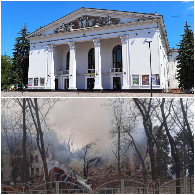 Rusia bombardeó un teatro que servía de refugio en Mariupol