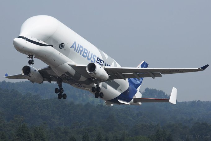 El Airbus Beluga sobrevoló la provincia